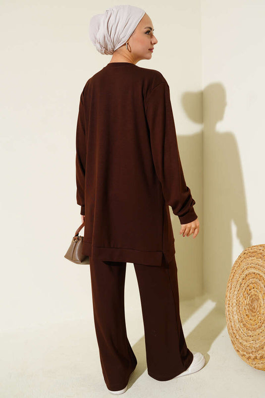 Çapraz Taş Süslemeli İkili Takım Kahve