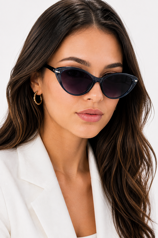 Lunettes De Soleil Cat Eye Pour Femmes Bleu Marine