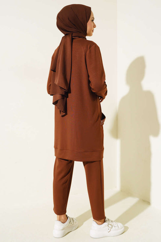 Cebi Taş Süslemeli İkili Takım Kahve