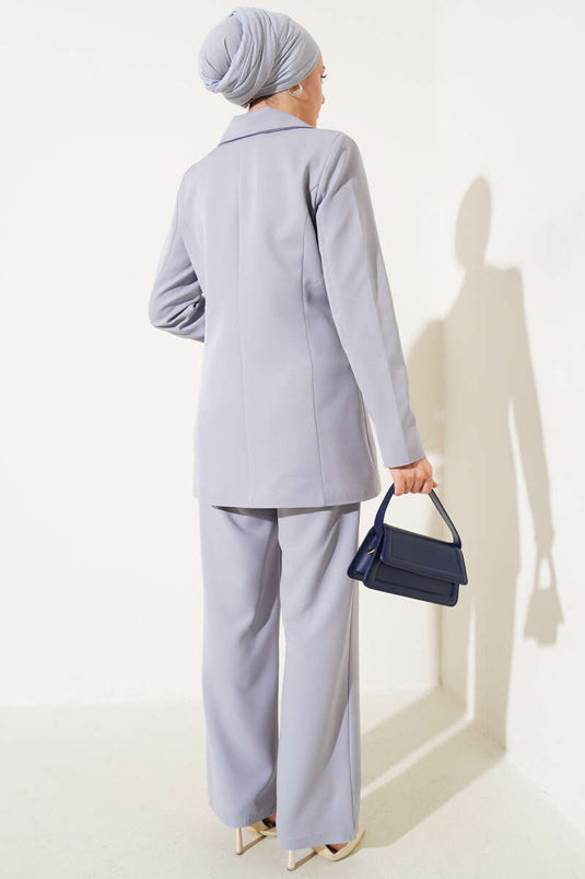 Abito doppiopetto due pezzi con giacca grigio