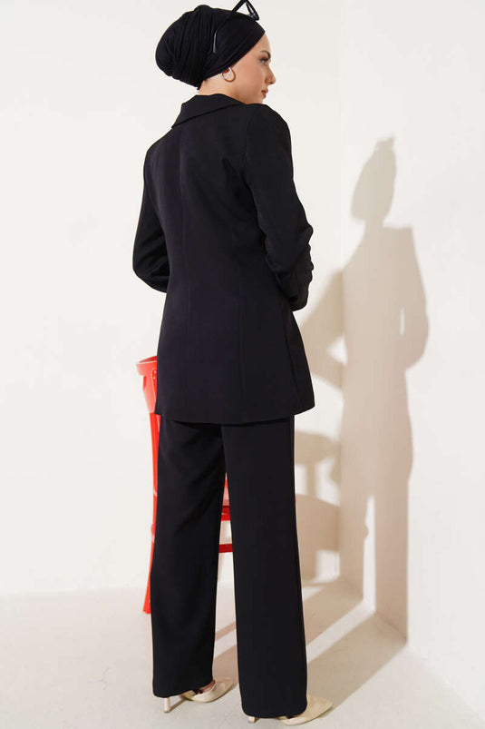 Abito doppiopetto due pezzi con giacca nero