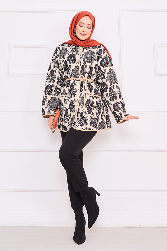 Veste matelassée bohème avec détails de poches -2