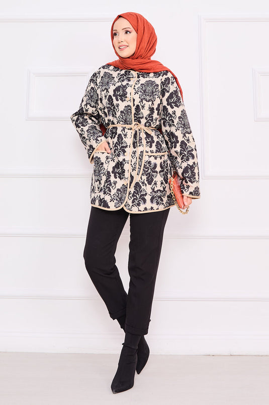 Veste matelassée bohème avec détails de poches -2