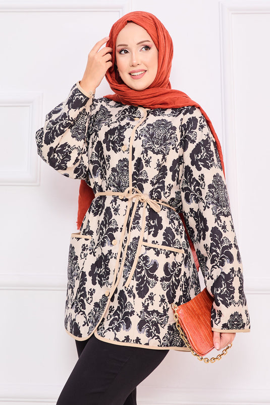 Veste matelassée bohème avec détails de poches -2