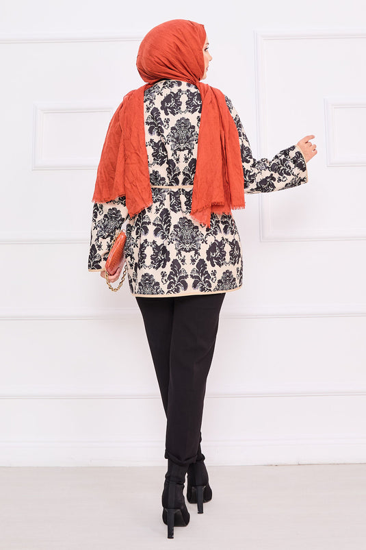 Veste matelassée bohème avec détails de poches -2