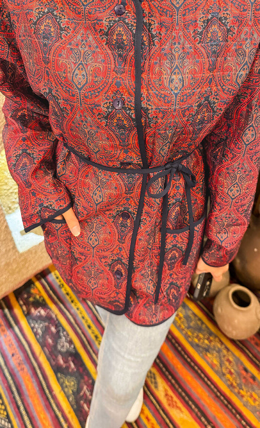 Veste matelassée bohème avec détails de poches -20