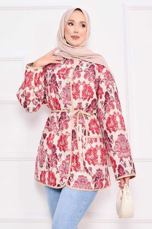 Veste matelassée bohème avec détails de poches -3