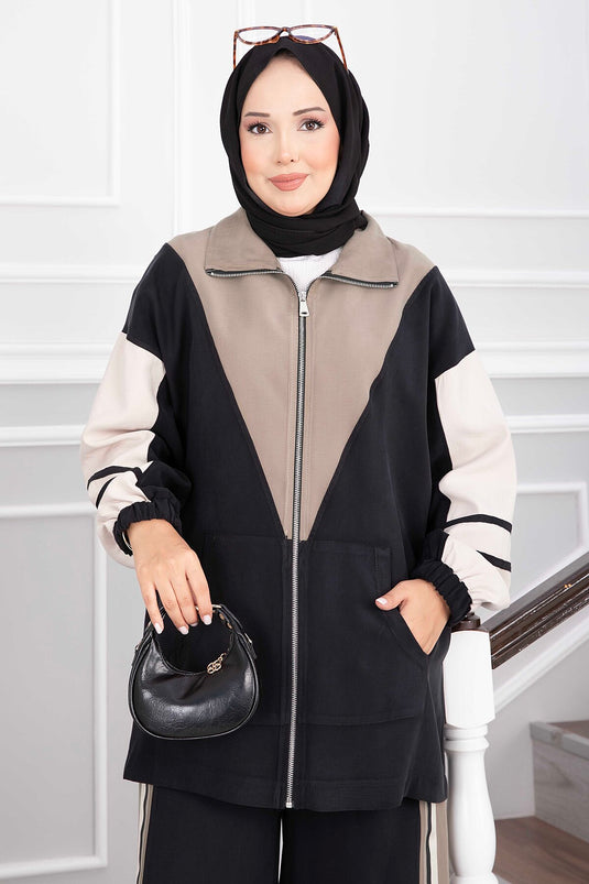 Completo Sport Nero Con Tasche E Cerniera