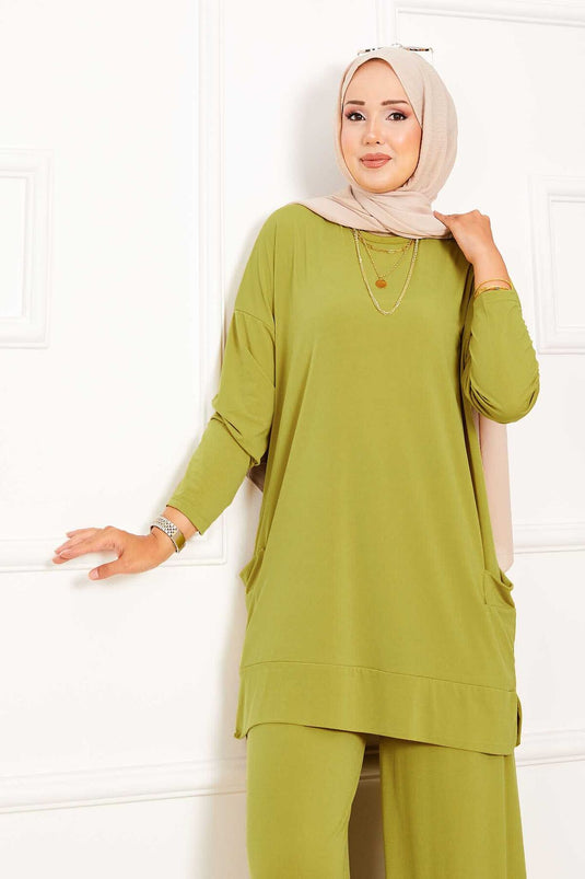 Ensemble deux pièces Sandy avec poches, vert pétrole