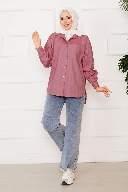 Chemise de sport à poches, rose