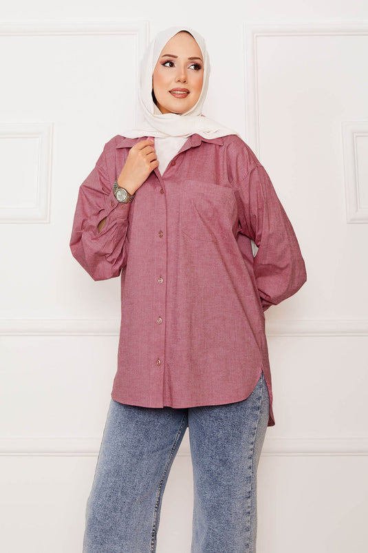 Chemise de sport à poches, rose