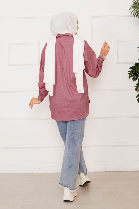 Chemise de sport à poches, rose