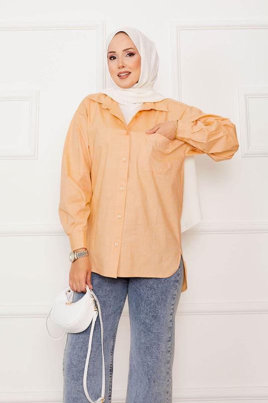 Pocket Detailed Sports Shirt Mustard