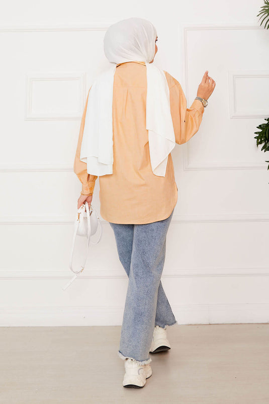 Pocket Detailed Sports Shirt Mustard