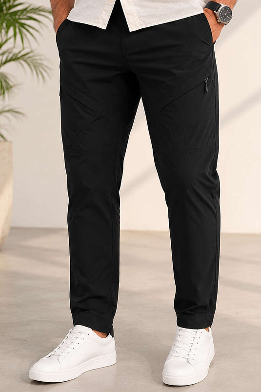 Cep Fermuarlı Outdoor Erkek Pantolon Siyah