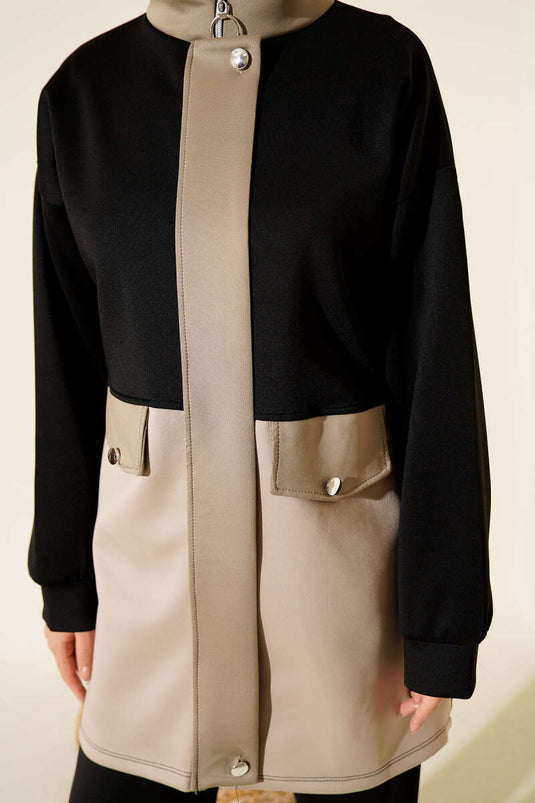 Combinaison de plongée deux pièces noire avec rabat de poche et détails soignés