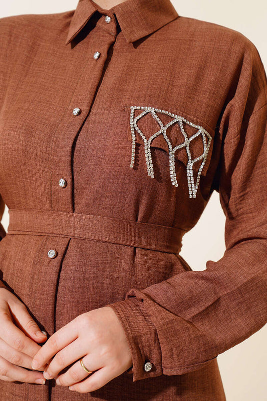 Coffee Two-Piece Set with Stone Detail