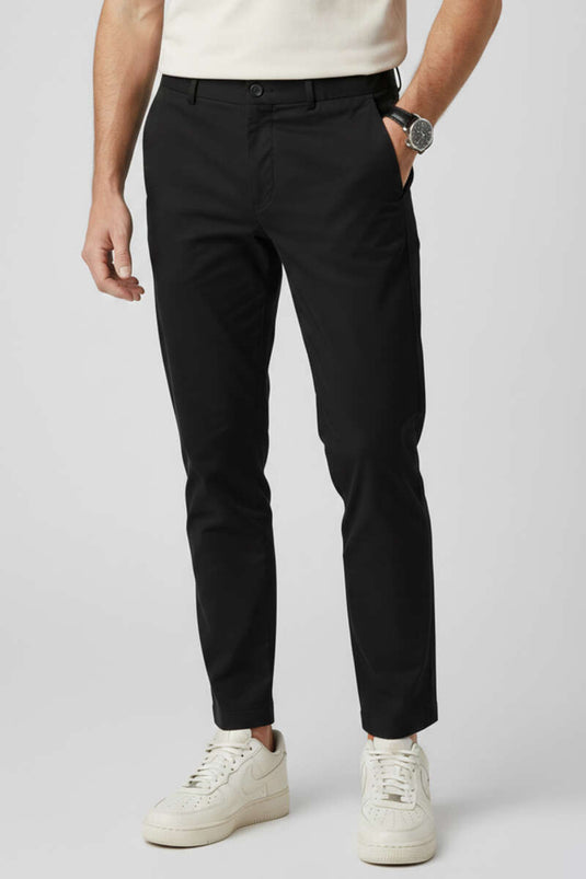 Herren Stoffhose mit Taschen Schwarz