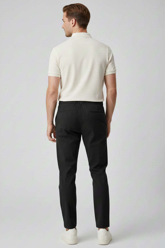 Herren Stoffhose mit Taschen Schwarz