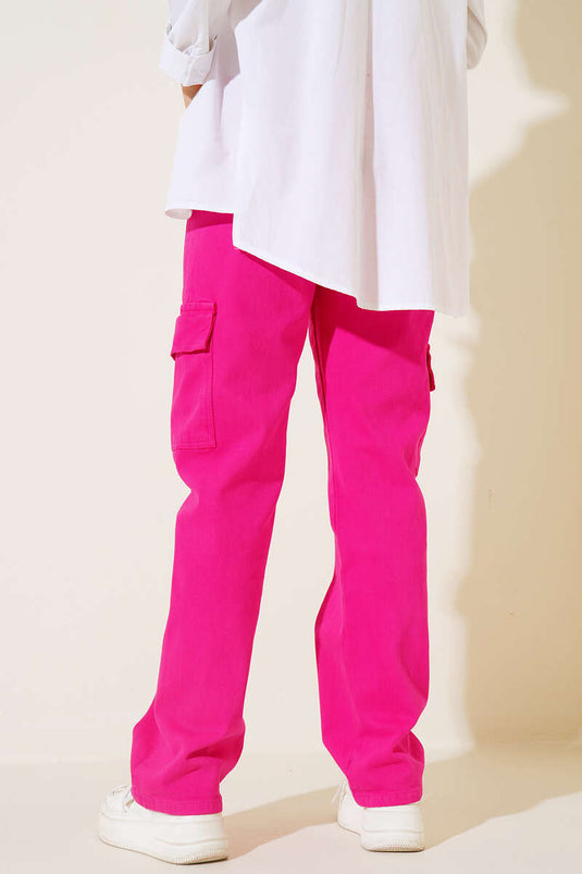 Pocket Cargo Pants Fuchsia