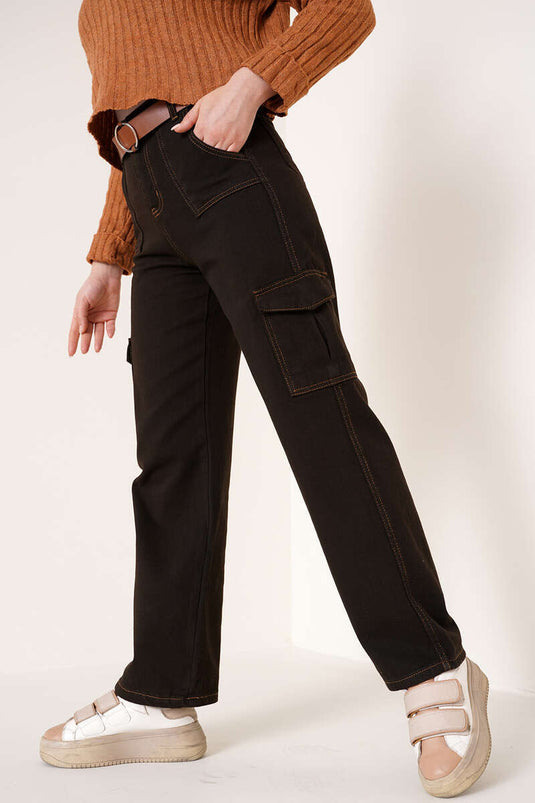 Pocket Cargo Pants Brown Tan