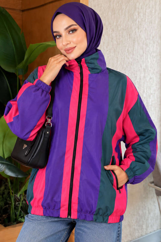 Chaqueta Con Bolsillos Y Estampado, Varias 2