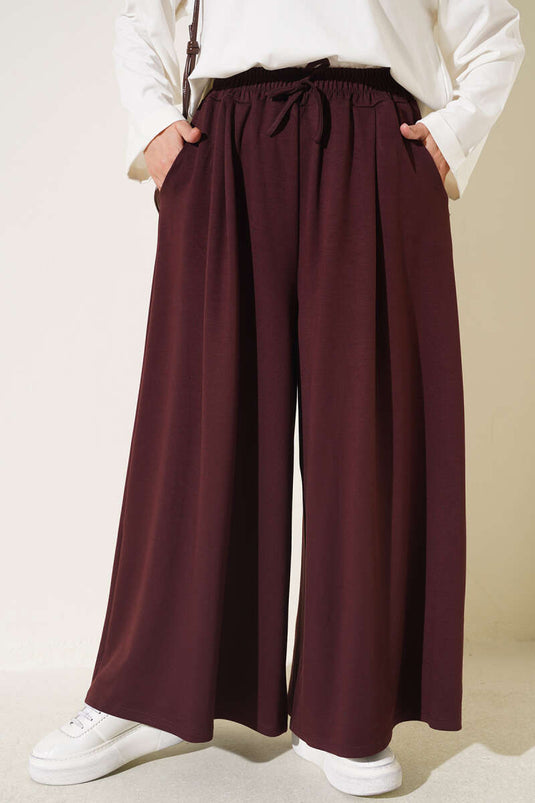 Pantalon Large À Poches En Café