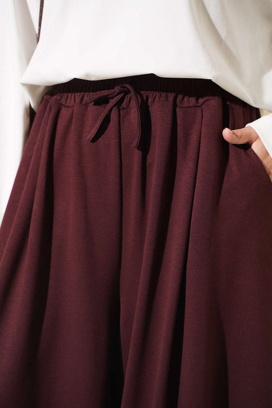 Pantalon Large À Poches En Café
