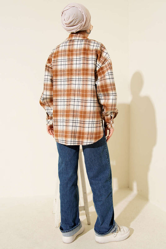 Holzfällerjacke mit Taschen, hellbraun