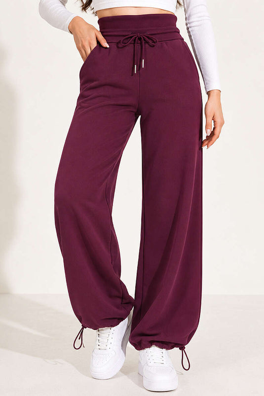 Cepli Şardonlu Pantolon Mürdüm