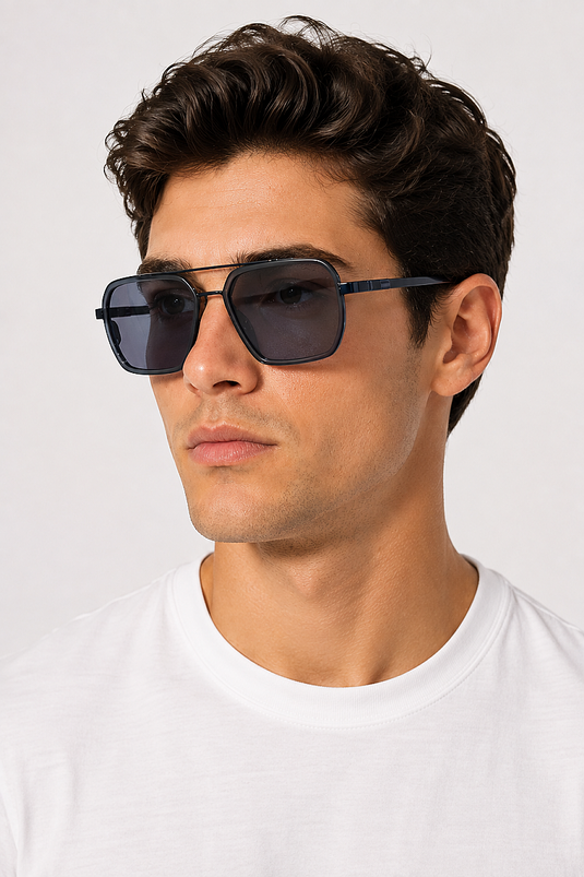 Faded Geometric Women's Sunglasses With Frame
