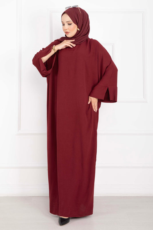 Ceyda Tesettür Abaya Bordo