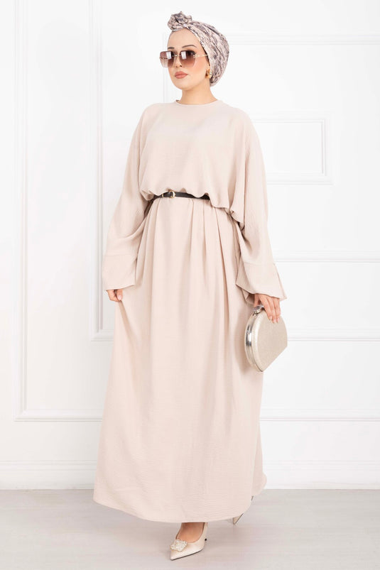 Ceyda Tesettür Abaya Krem
