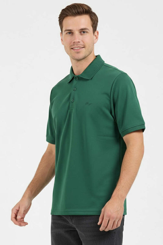 T-shirt homme à col polo imprimé Change vert olive