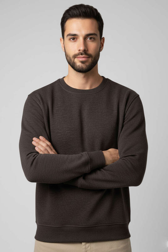 Sweat-shirt homme brodé Change, prune