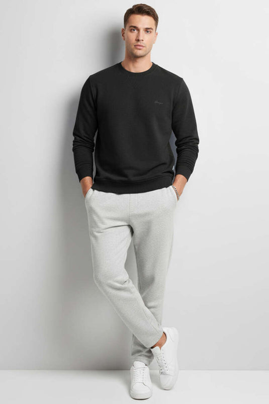 Change Nakışlı Erkek Sweatshirt Siyah