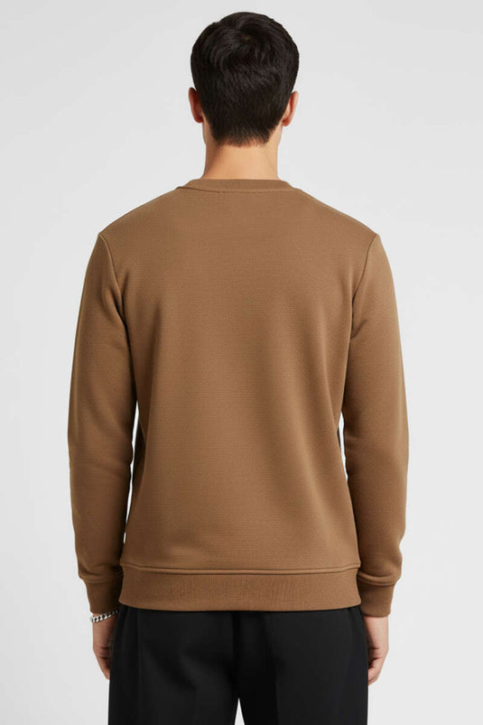 Change Nakışlı Erkek Sweatshirt Taba