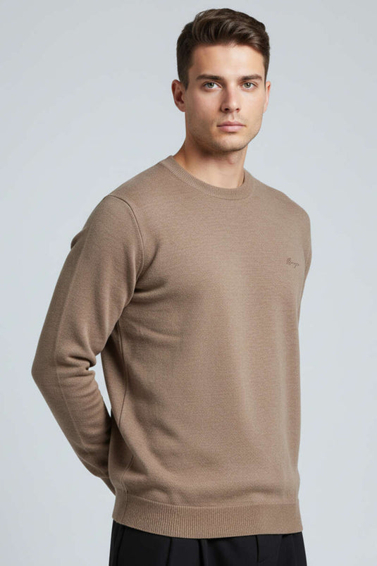 Change Nakışlı Erkek Sweatshirt Vizon