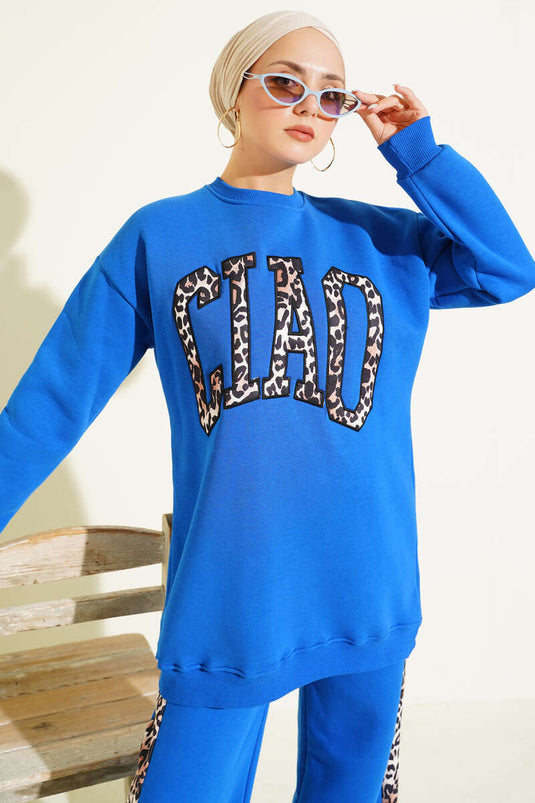 Ciao Leopardenmuster Dreifaden-Zweiteiler Saxe