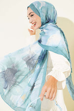 Écharpe En Bambou À Motif Floral Menthe