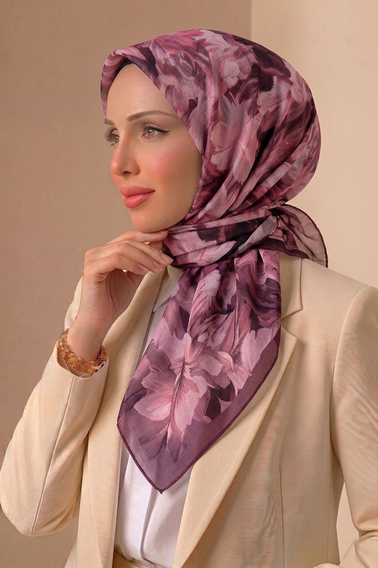 Floral Pattern Scarf Series Burgundy
