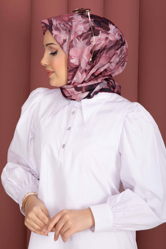 Floral Pattern Scarf Series Burgundy