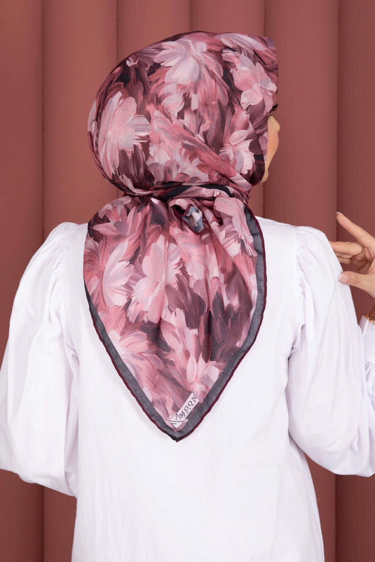 Floral Pattern Scarf Series Burgundy