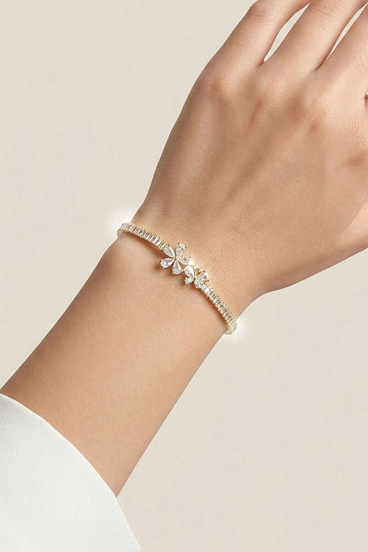 Floral Patterned Gold Bracelet