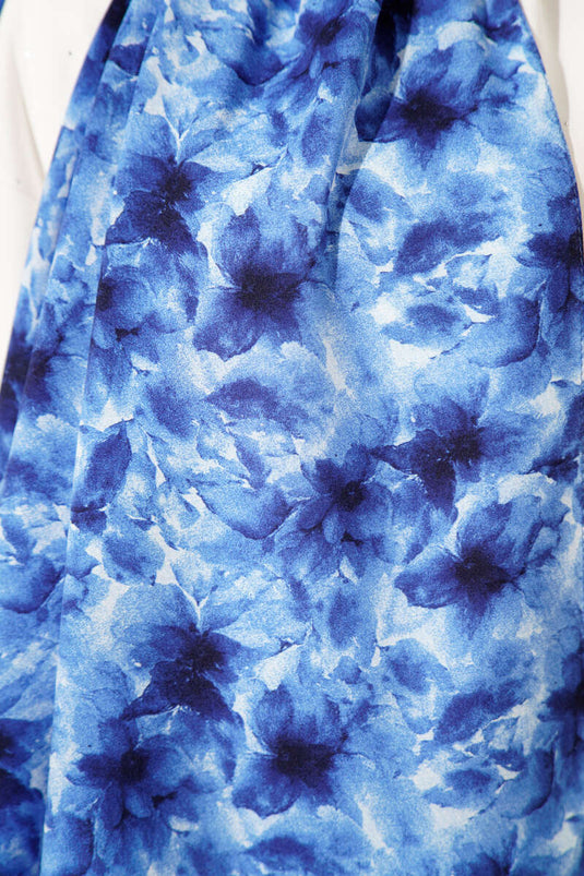 Çiçek Desenli Rami Şal Saks