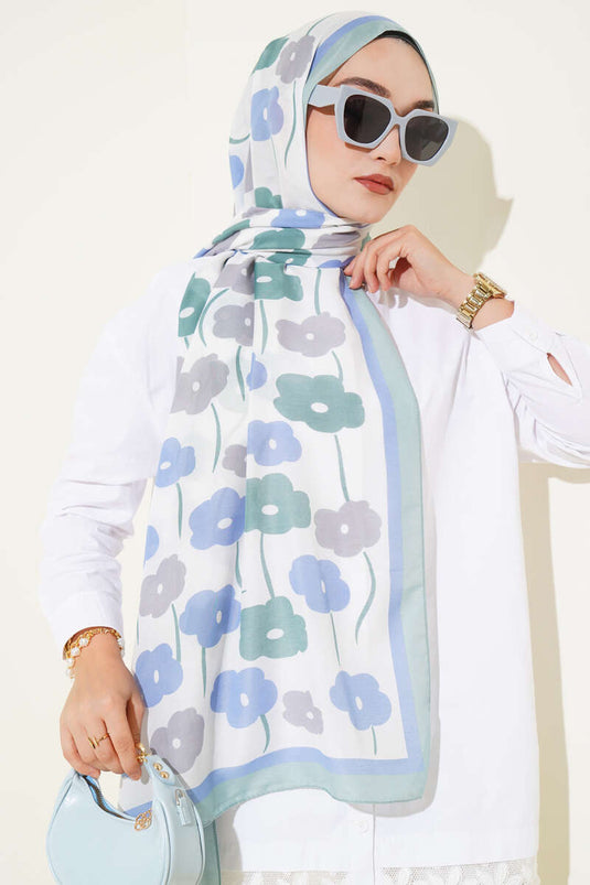 Floral Patterned Scarf Mint