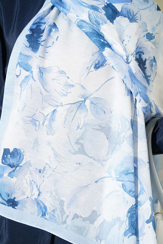 Écharpe À Motifs Fleuri Bebe Bleu