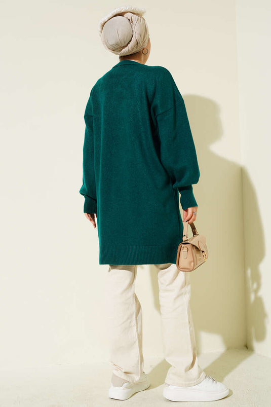 Tunique en tricot doux à détails floraux Nefti