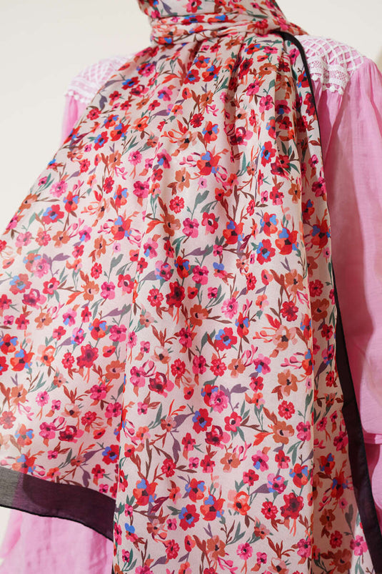 Çiçek Işıltısı Serisi Şal Siyah Bej