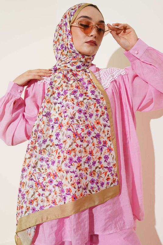 Scialle Flower Sparkle Series verde oliva